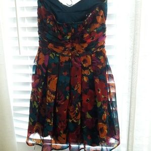 Strapless floral dress